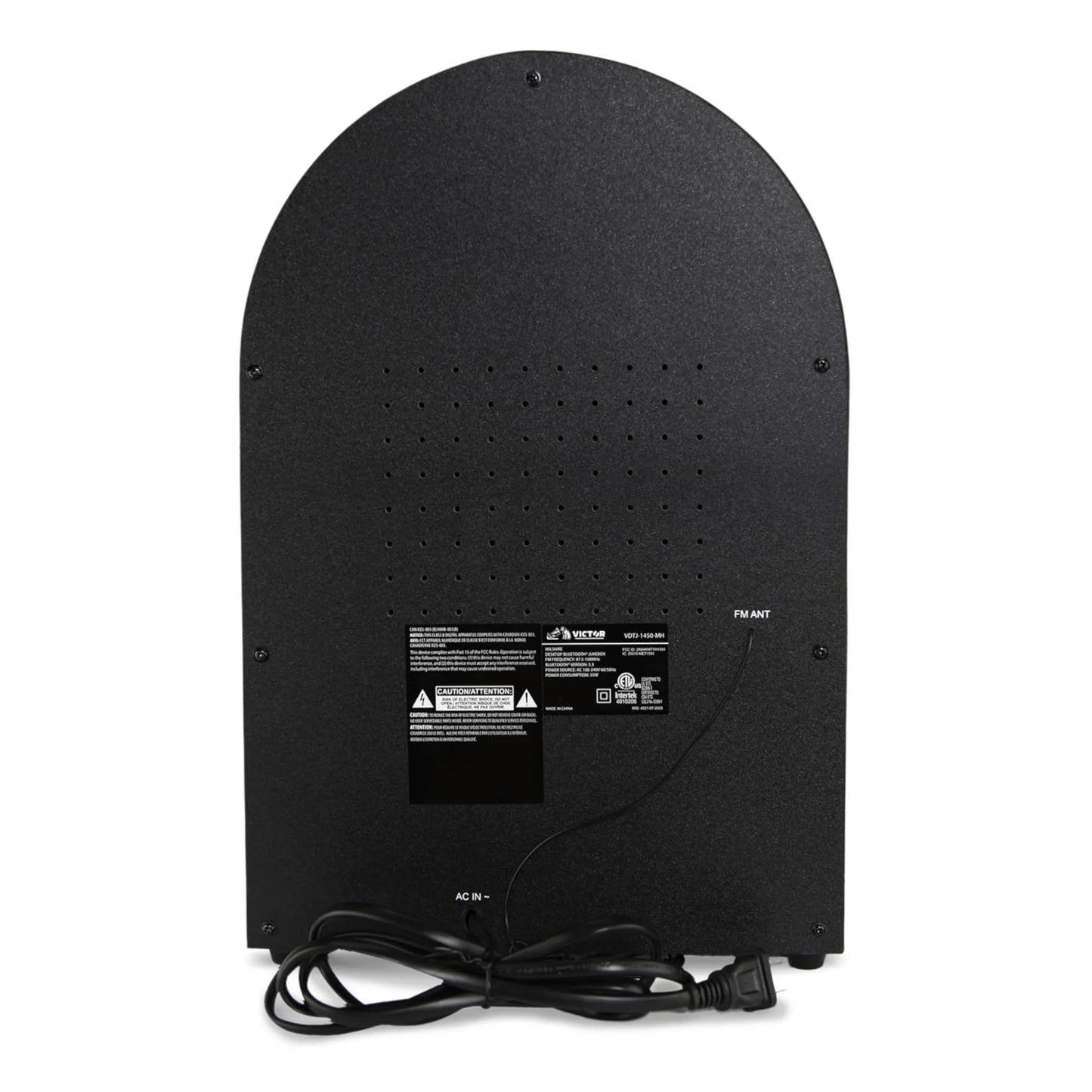 Victor Wilshire Bluetooth Jukebox with Multicolor LED Lighting and FM Radio